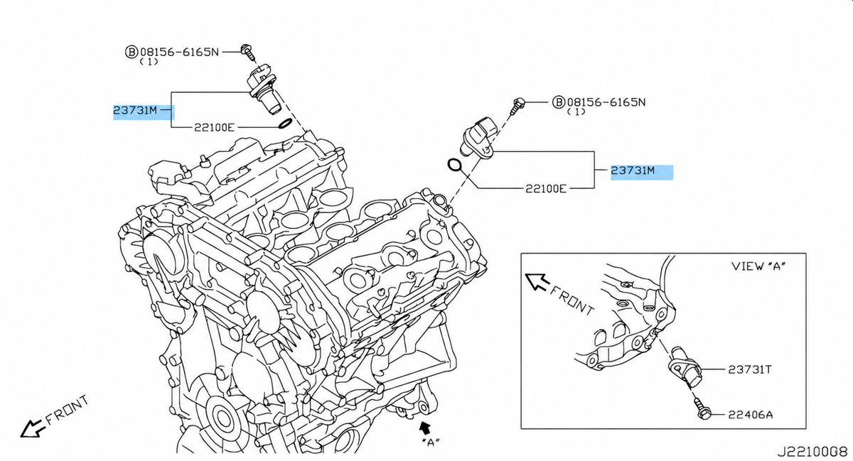 Genuine Nissan Camshaft Position Sensor – 350Z HR – 23731-JA11B