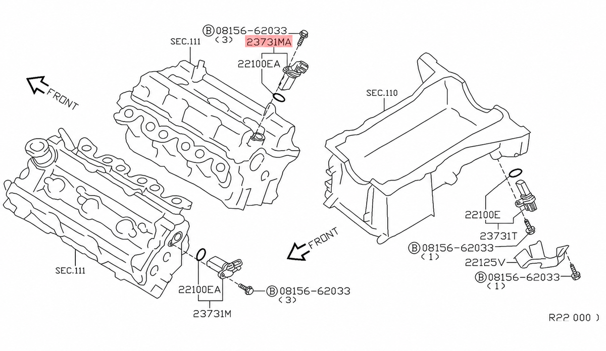 Genuine Nissan Straight Camshaft Position Sensor – 350Z DE / RevUp – 23731-6J90E