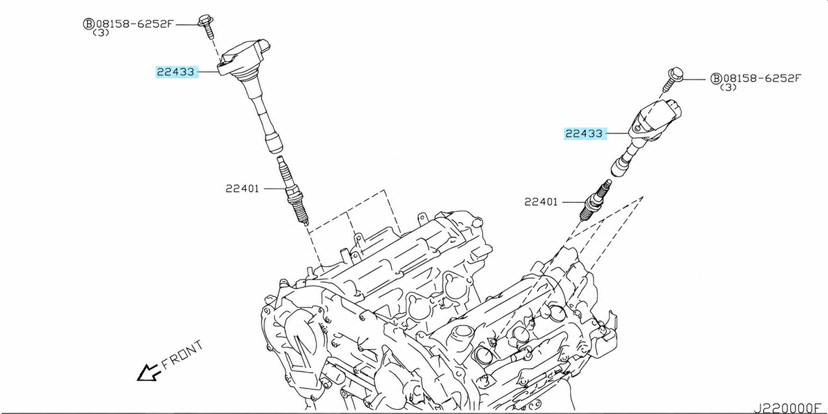 Genuine Nissan Ignition Coil – 370Z – 22448-EY00A