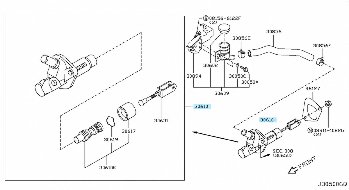 Genuine Nissan Clutch Master Cylinder 30610-JK00B – 370Z