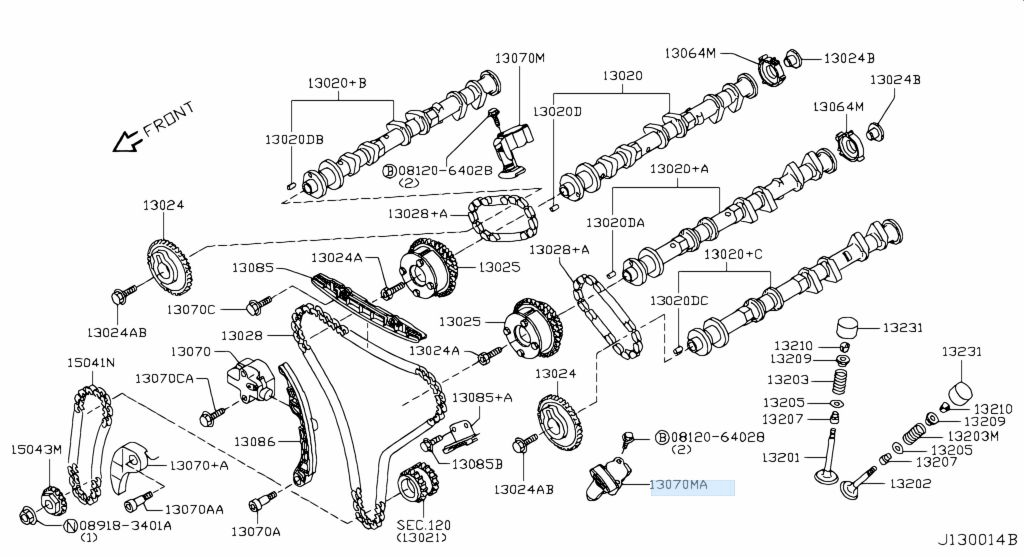 Genuine Nissan LH Camshaft Timing Chain Tensioner – 350Z HR & 370Z – 13070-JK21C