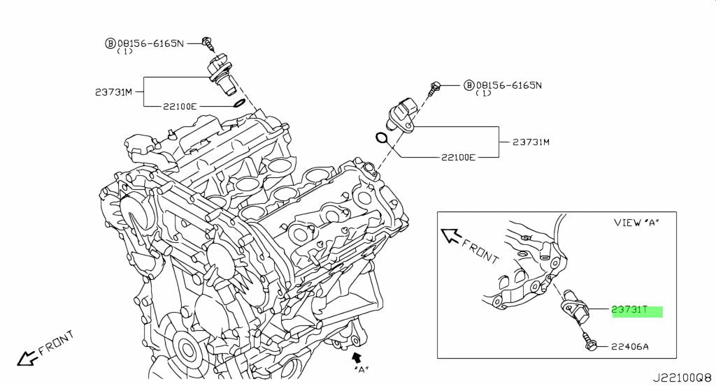 Genuine Nissan Crankshaft Position Sensor – 350Z HR / 370Z – 23731-JA10C