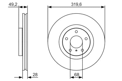 Bosch Front Brake Rotor 320mm BD1757 - 350Z Non-Brembo