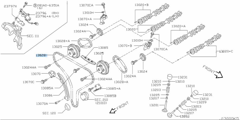 Genuine Nissan Main Timing Chain – 350Z DE / RevUp – 13028-JK00A